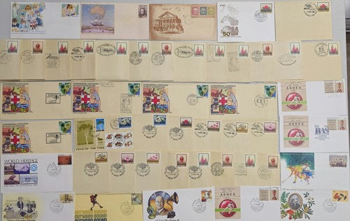 Vintage 45 PC's Sheet Australia First Day stamps #1224-6
