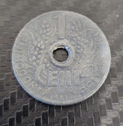FRENCH INDO-CHINA 1 CENT 1941 COIN