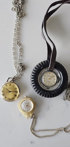 Collection of 3 Women's Collectors POCKET WATCHES Quartz - Untested #1206