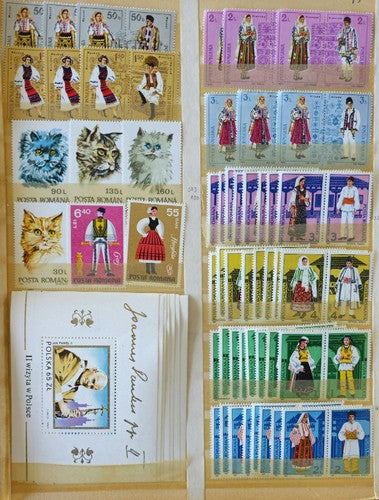 Valuable vintage Full 8 Pages Double Sided of International stamps. #1225