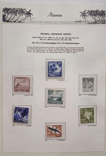 Vintage set of Decimal Definitive Naura 46 Pages stamps 1966-83 #1221