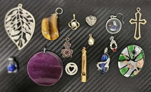 collection of Pendants Mixed Tone Abalone Rose MOP Heart