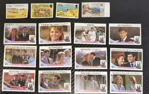 Set Of 16 Unused Royal Wedding And More Stamps