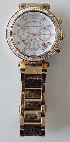 Michael Kors MK-5491 Rose Gold-Tone Women's Watch - Working Condition