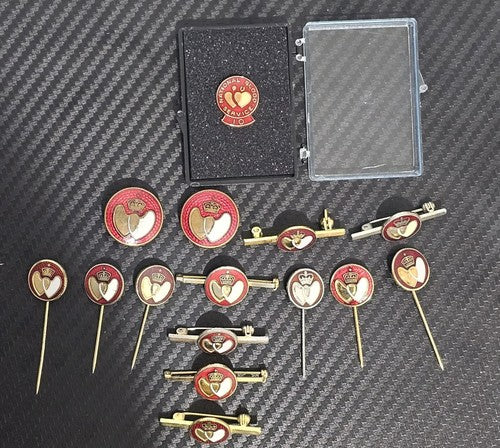Assorted Enamel Pin Badges Blood Donors Silver And Silver Gilt x15