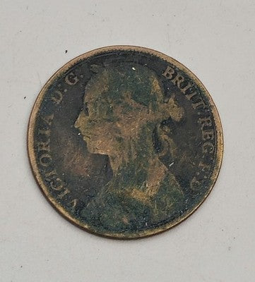 Rare Vintage 1890 Queen Victoria 'Bun Head' Bronze Penny - Great Britain