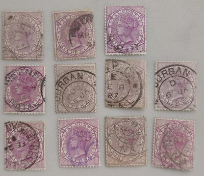 Vintage Set Of 6 d NATAL Queen Victoria Definitives 1874-95, Used