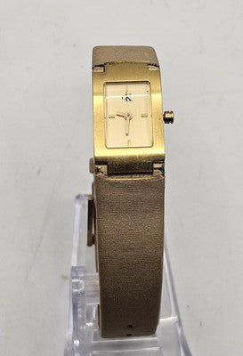 Calvin Klein Gold Tone Rectangular Ladies Watch Swiss Made5112-Working Condition