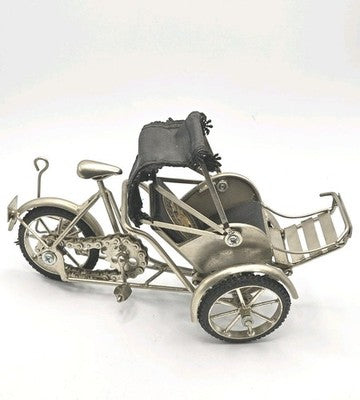 Vintage decorative metal model of Vietnamese rickshaw cart cyclo Xich Lo Vietnam
