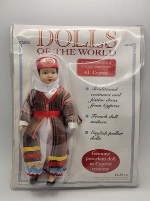 Dolls of the World Genuine Porcelain Cyprus Doll No. 41 Cypriot NEW SEALD