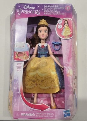 Disney Princess Spin & Switch Belle Hasbro Doll & Mattel Barbie Doll Bundle New