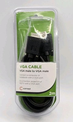 New Comsol VGA Monitor Cable 2m VGA Male to Male HD15 Triple Shielded