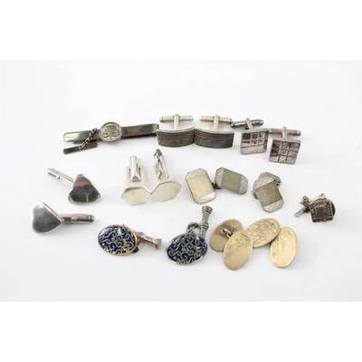 Sterling Silver Gents Accessories Antique True Vintage Heart x 9 (80g)