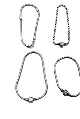 Chamilia LoveLinks Sterling Silver Bracelets Snake Link Box Link x 4 (52g)