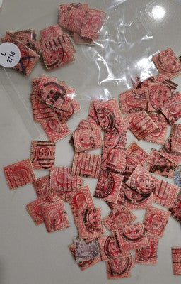 Collection of Used Great Britain One Penny Red Stamps#0420