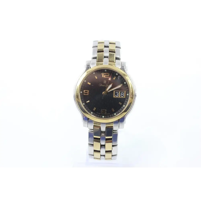 Two-tone watch with a black face on a white background from our Pre-Owned & Secondhand Watches collection