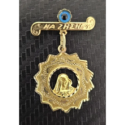 14ct Yellow Gold "NA ZHEH" Brooch Pendant (2.28g)