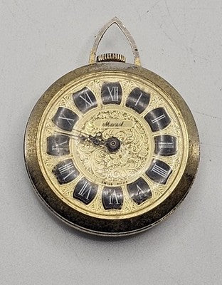Monat Vintage Gold Tone Pendant Watch with Roman Numerals - Working