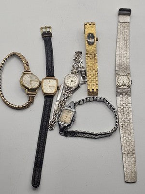 6X Vintage Ladies Swiss Watches BLURE, ARIS, SANDOZ, OSCO, VENTURA, REPAIR