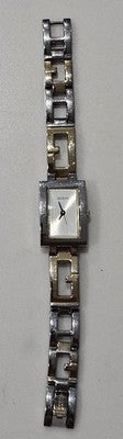 Guess I70402L1 Women's Rectangular Two-Tone Silver & Gold Link Bracelet Watch