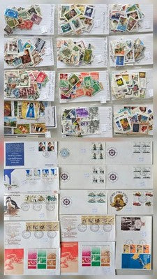 Bulk Estate Stamp Collection - 600+ Mixed Stamps & FDCs - Australia, UK, Europe