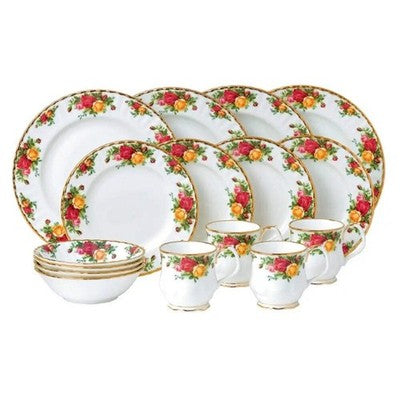 ROYAL ALBERT Country Rose Chintz - 16-piece Dinner set-New In Original Box
