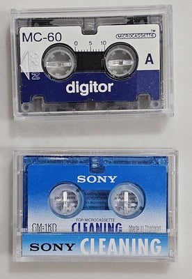 Sony Microcassette Cleaning Tape QM-1KD & Digitor MC-60 Microcassette