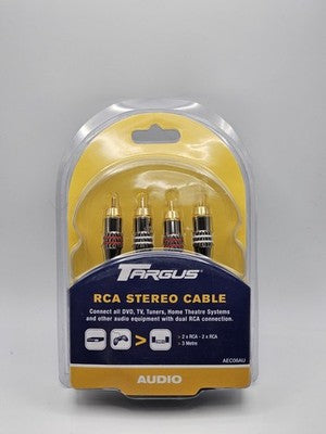 Targus Premium RCA Stereo Cable - 2 RCA Male to 2 RCA Male - 3 Meters - New