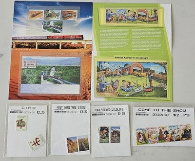 Lot of Vintage Australian Stamps - Great Railway Journeys, Inventive Australia,