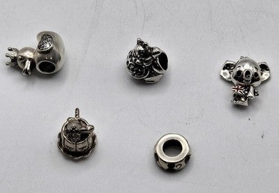 Mixed five Silver 925 Animal Jewlery Bracelet Charms NEW - 13.68gr  #007