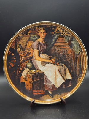 Norman Rockwell "Dreaming in the Attic" Knowles Collector Plate Rediscovered Wom