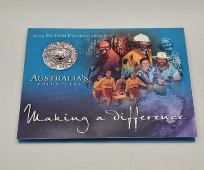 2003 Six Coin Uncirculated Set Australia's Volunteers - Making a Difference