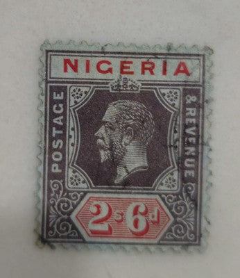 Postage & Revenue Stamp – Nigeria – King George V – 2 Shillings 6 Pence