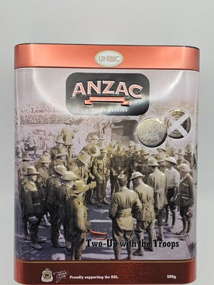 ANZAC BISCUIT TIN UNIBIC LIMITED EDITION - Two-up With The Troops