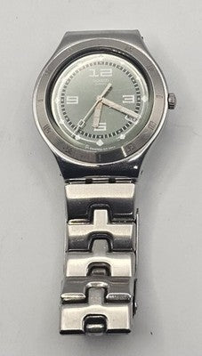 Swatch Irony Unisex Stainless Steel Patented Water-Resistant Quartz Watch - Work