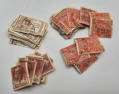 Vintage Australian Stamp Collection: Assorted Christmas, King George VI & Queen