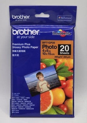 📸 Brother Innobella Premium Plus Glossy Photo Paper (4x6 inch, 20 Sheets)