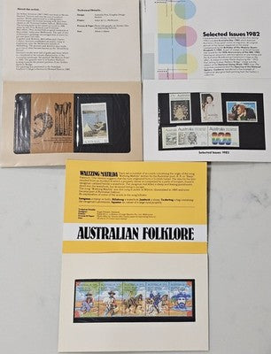Australian Stamp Lot 3x Folklore Waltzing Matilda Sir Arthur Streeton 1982 Issue