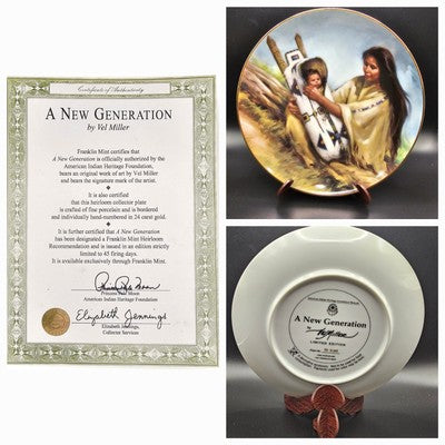Franklin Mint "A New Generation" American Indian Heritage 8” Plate PD2182