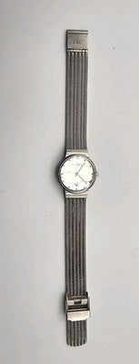 Skagen Denmark 333LSS Quartz Watch with Date - For Repair/Parts(Cracked Crystal)