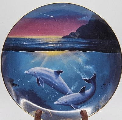 Franklin Mint "Night of the Dolphin" Collector Plate by Delmary Limited Edition