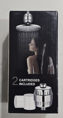 High Output Universal Shower Filter - Chrome ABS with 2 Replacement Cartridges