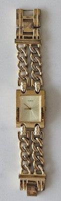 Guess Women's Gold Tone Watch 190176L1 Japan Movt Chain Link Bracelet