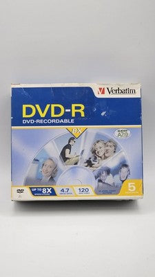 Verbatim DVD-R 4.7GB 120min Recordable Discs 5 Pack