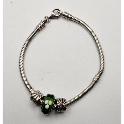 Pandora Sterling Silver Charm  Bracelet With Charms Incl Murano In Original Box