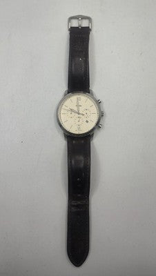 Fossil Neutra Chronograph Men's Watch FS5380 - Cream Dial - Brown Leather Band