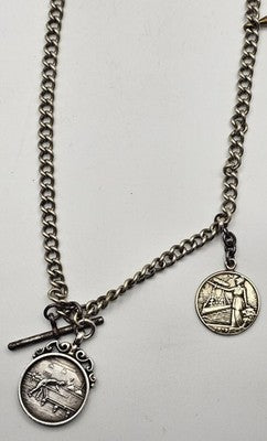 Mixed Grade Silver Antique Watch Chain For Restoration / Repurpose (51g)