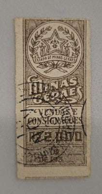 Vintage Revenue Stamp – Estado de Minas Geraes – Vendas e Consignações– Rz #0420