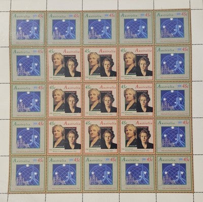 Australia 45c 1994 Women in Federal Parliament Stamp Sheet 25 Stamps Mint