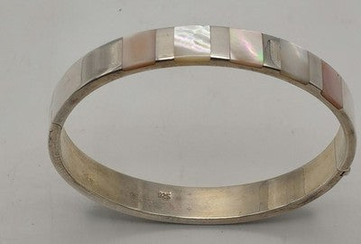 Sterling Silver 925 Bangle Bracelet Hinged Bar Clasp ID Bracelet Style